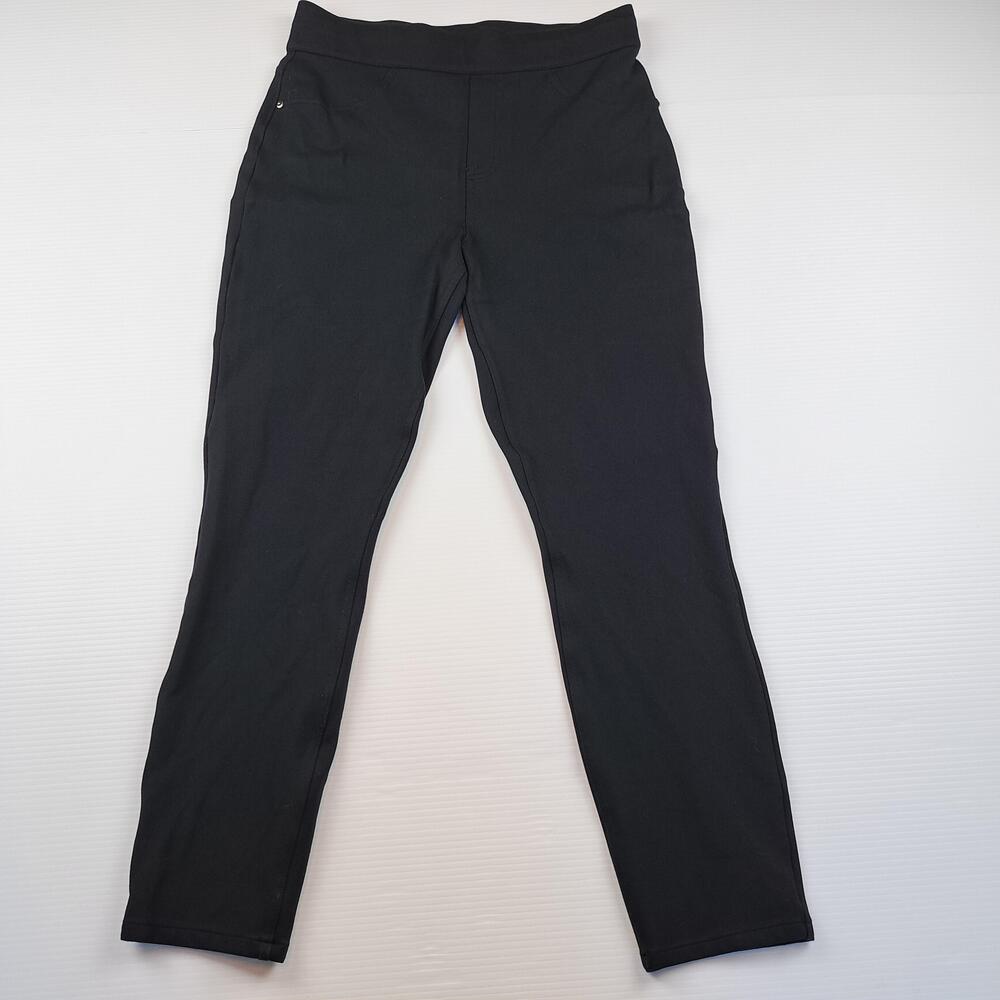 Spanx Pants Womens Medium Black Perfect Ponte Pull On Slim Shaping Ankle Stretch